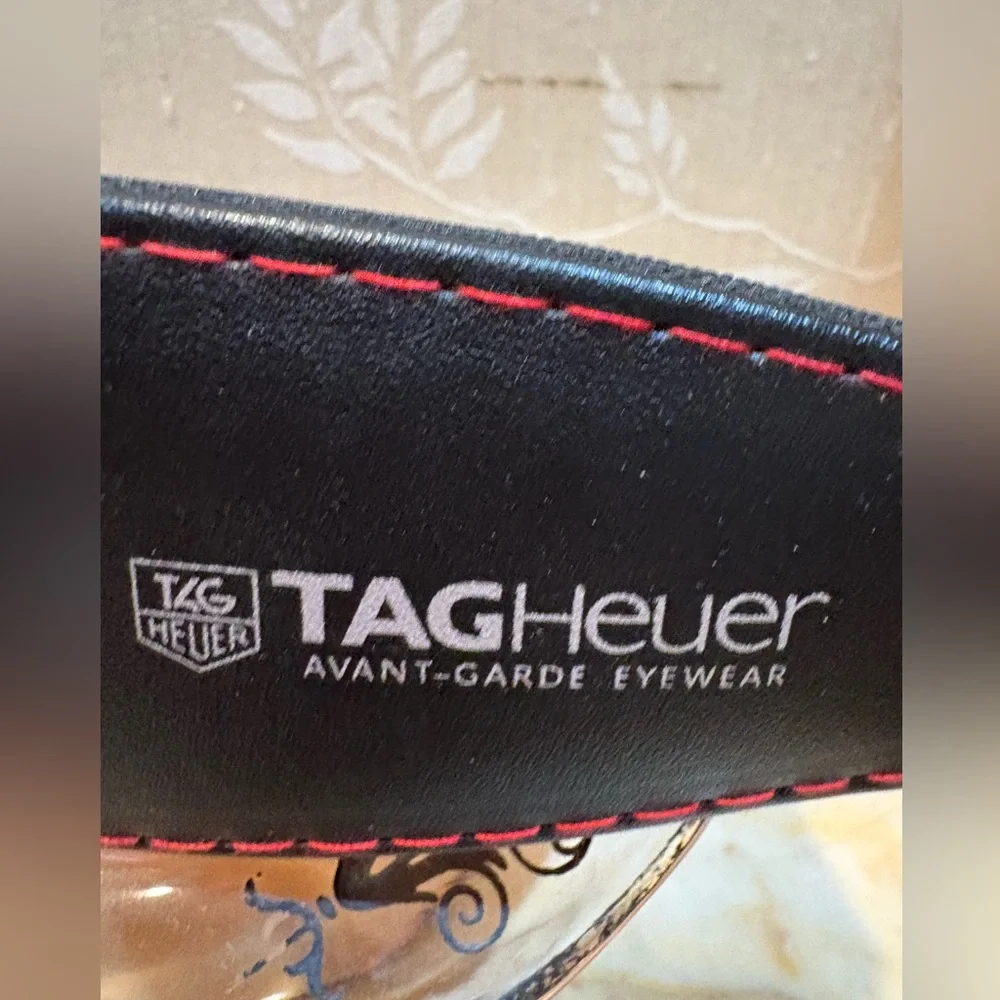 TAG Heuer Black Zippered Eye 👁️ Glass Case with Red Stitching